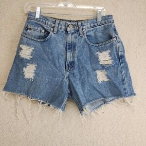 Polo Jeans Company Shorts women's 29 Distressed Cutoff Frayed Hem Light Wash